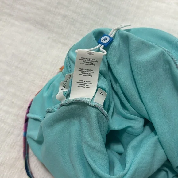 BLEU ROD BEATTIE one shoulder shirred swimsuit. One piece. floral size 12. - Picture 4 of 7